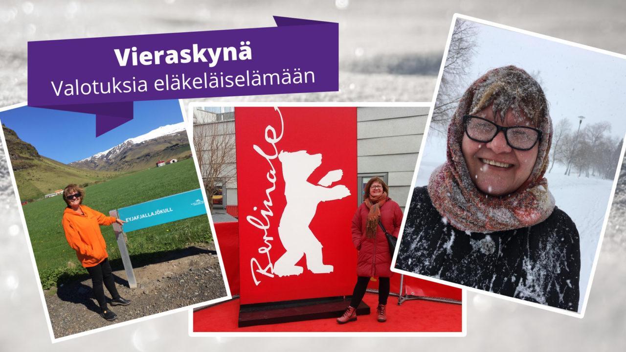 Kuvia iäkkäästä naisesta.
